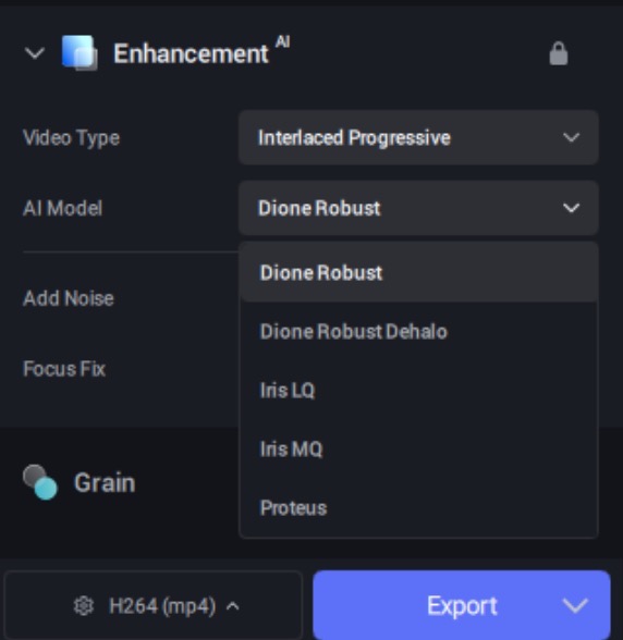 additional enhancement options for upscaling video