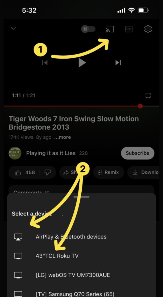 Air play Youtube to Roku from iOS 1