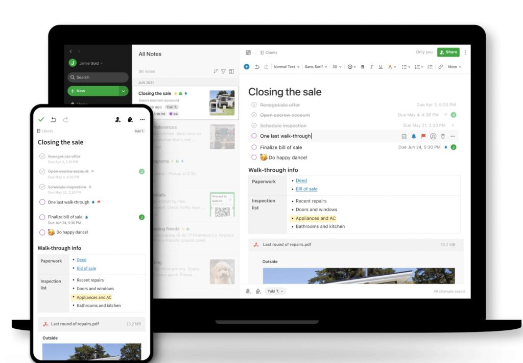 Example of Evernote