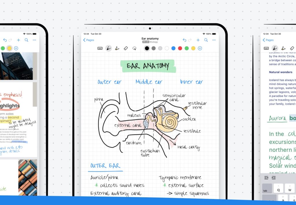 Example of Nebo notes app