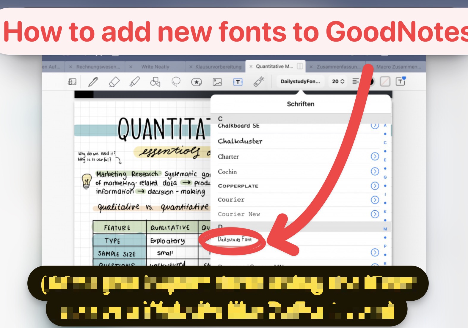 How to Add New & Custom Fonts to GoodNotes – Fancy Text Guide