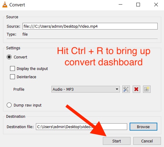 How to Convert YouTube videos to mp3 Audio using VLC Windows