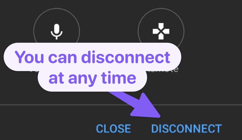 How to stop and disconnect the casting of content to Roku from Android