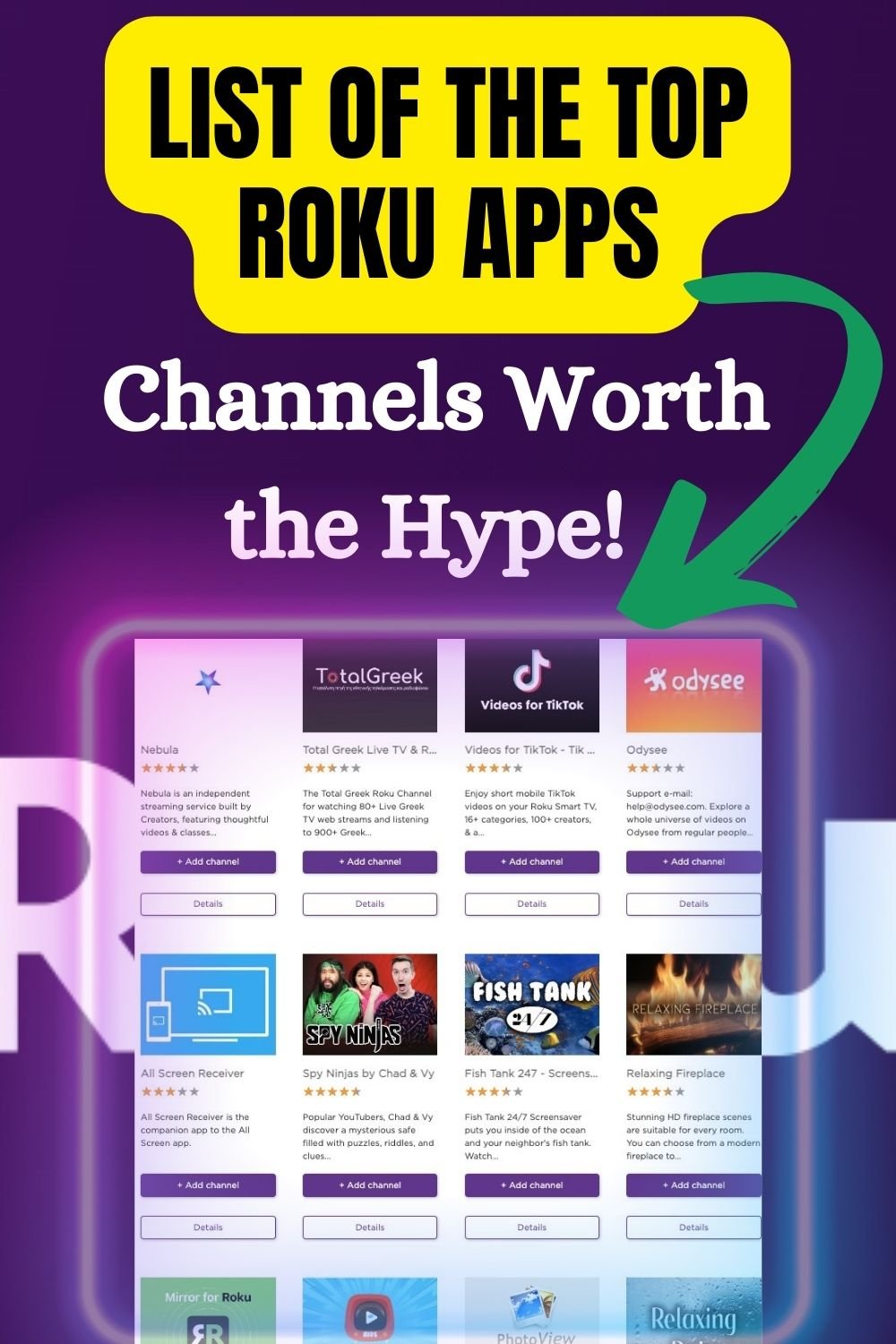 List of the Top roku apps