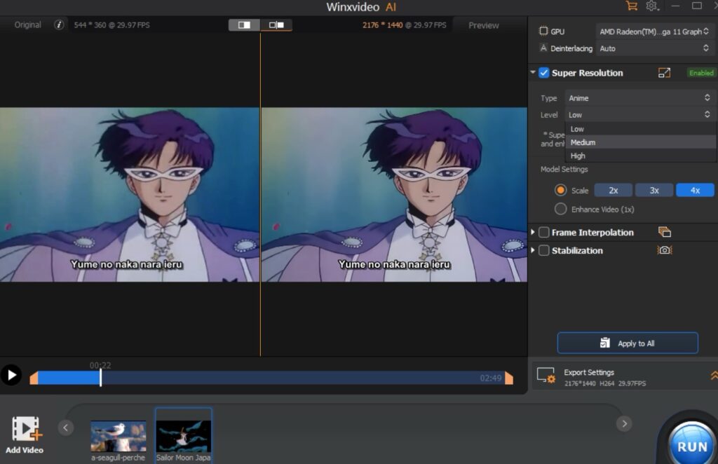 More options for upscaling with winxvideo