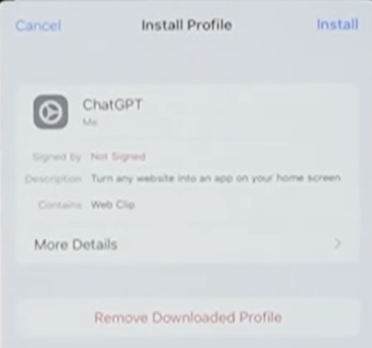 Profile config chat gpt3 app iphone