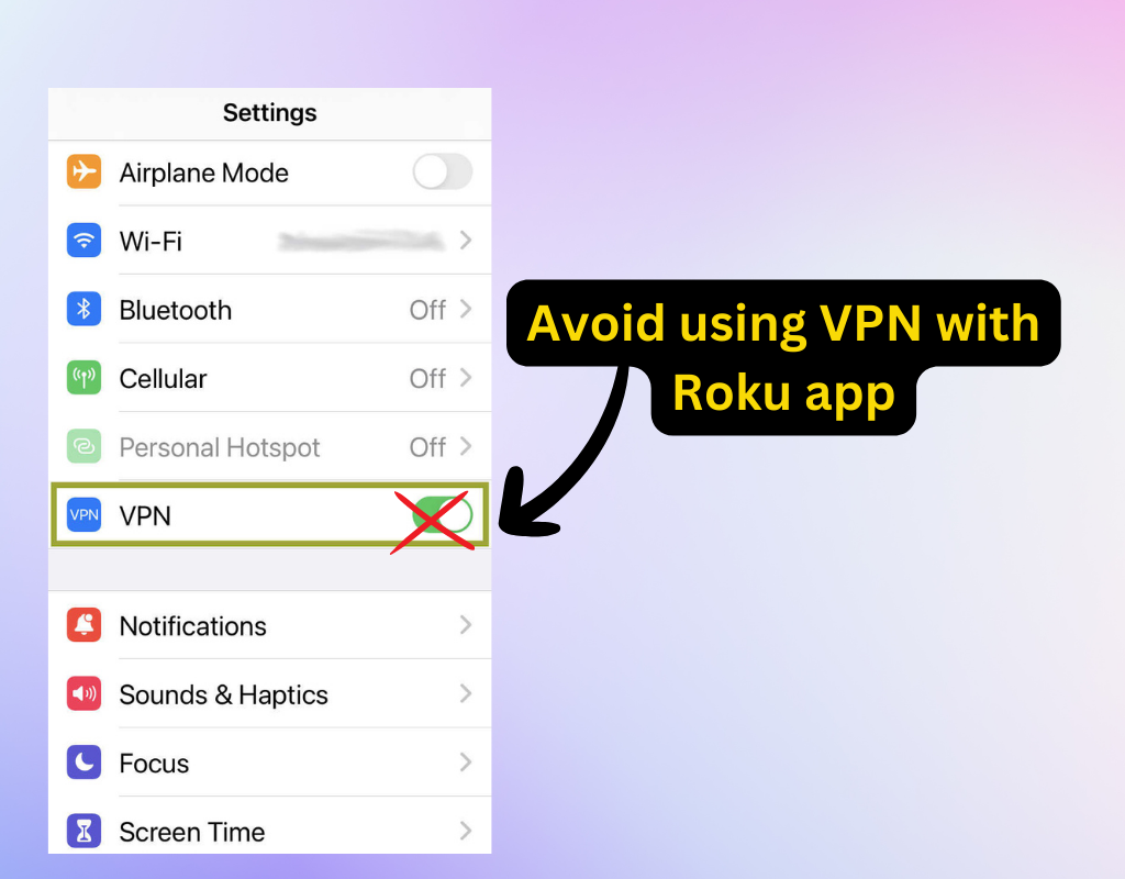 Avoid using VPN with Roku app