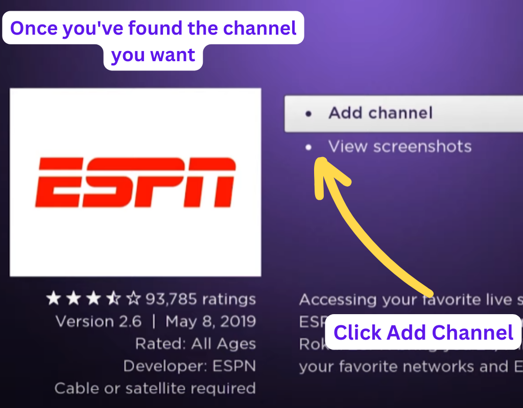 How to add channels on Roku App 3