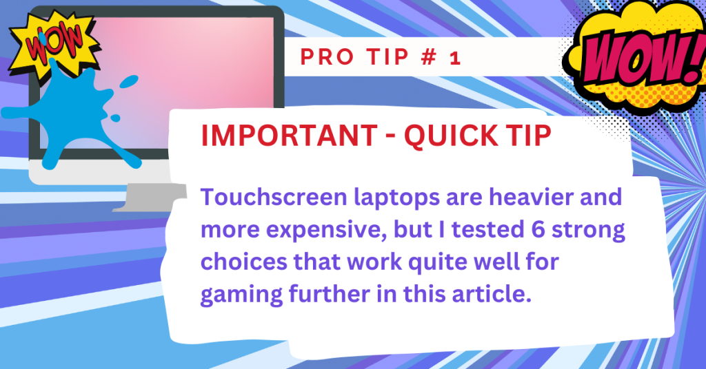 IMPORTANT touch screen laptops for gaming