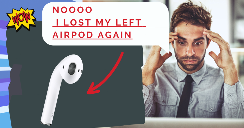 Photo of a man who lost his one left airpod and needs to find it since its missing