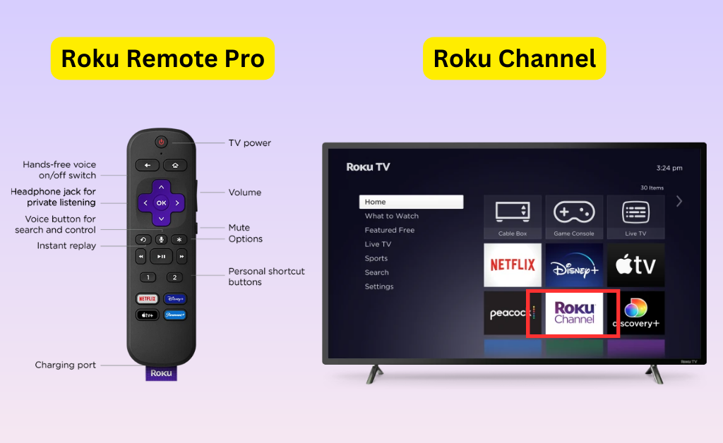 Roku remote and channel