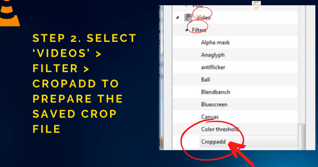 Step 2. Select ‘Videos Filter CropAdd to prepare the saved crop file