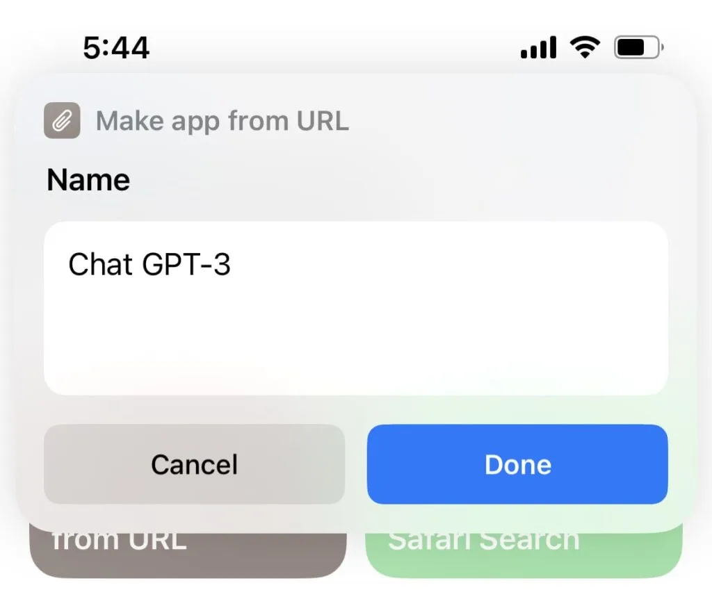 Add the name of the app chat gpt 3