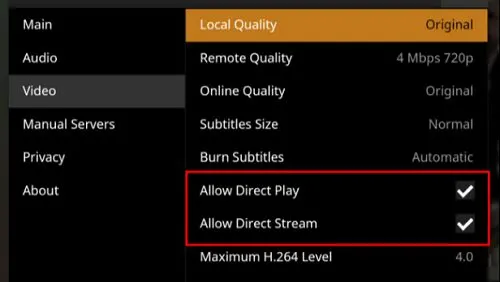 Best settings for Plex direct play