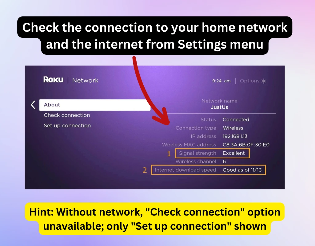 Check the connection to your home network and the internet