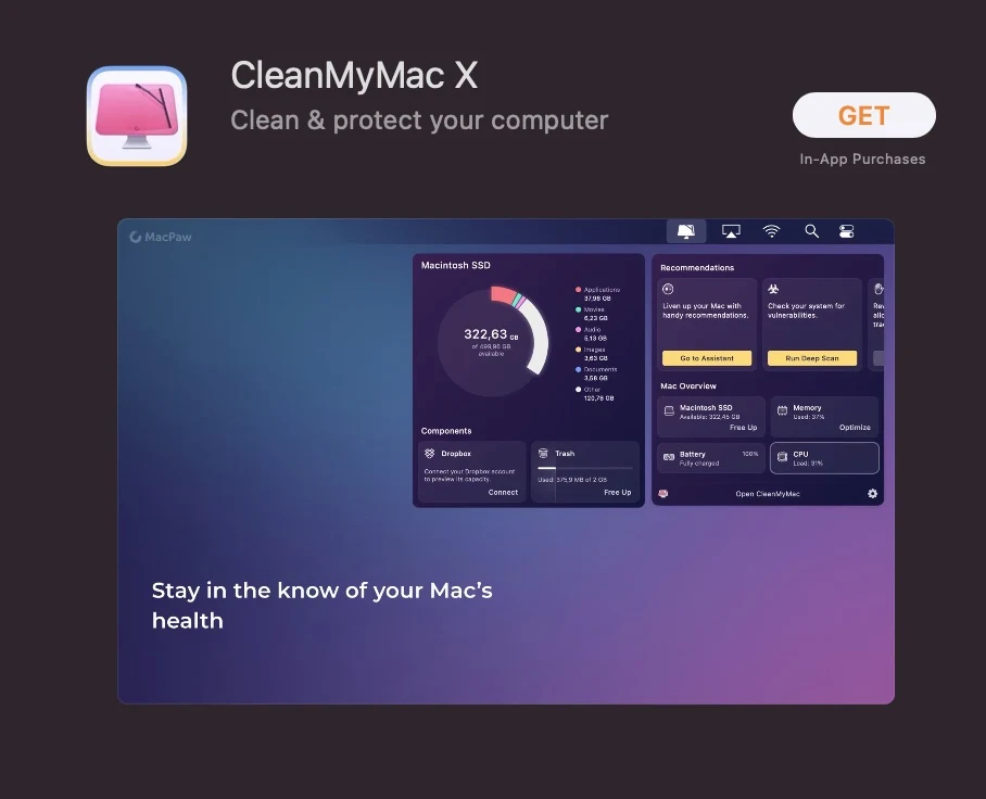 CleanMyMac X in the app store safe