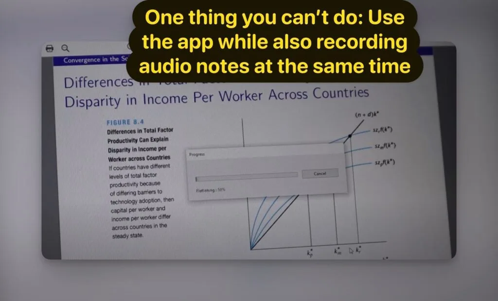 Example of OnteNote on iPad audio recordingn and handwritten notes