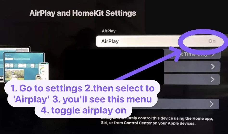 How to toggle airplay on so you can enable it on Roku