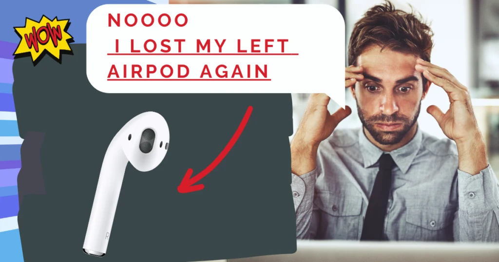 Photo of a man who lost his one left airpod and needs to find it since its missing