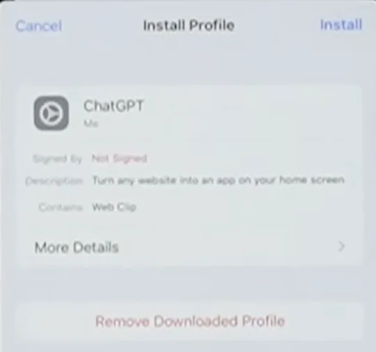 Profile config chat gpt3 app iphone