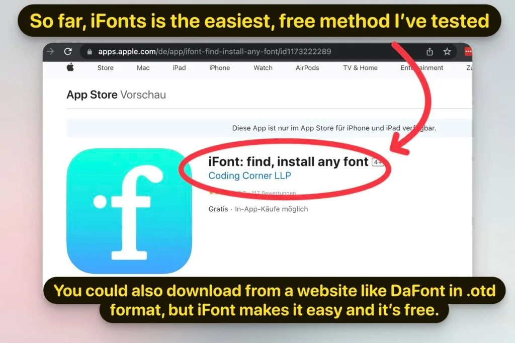 So far iFonts is the easiest free method Ive tested
