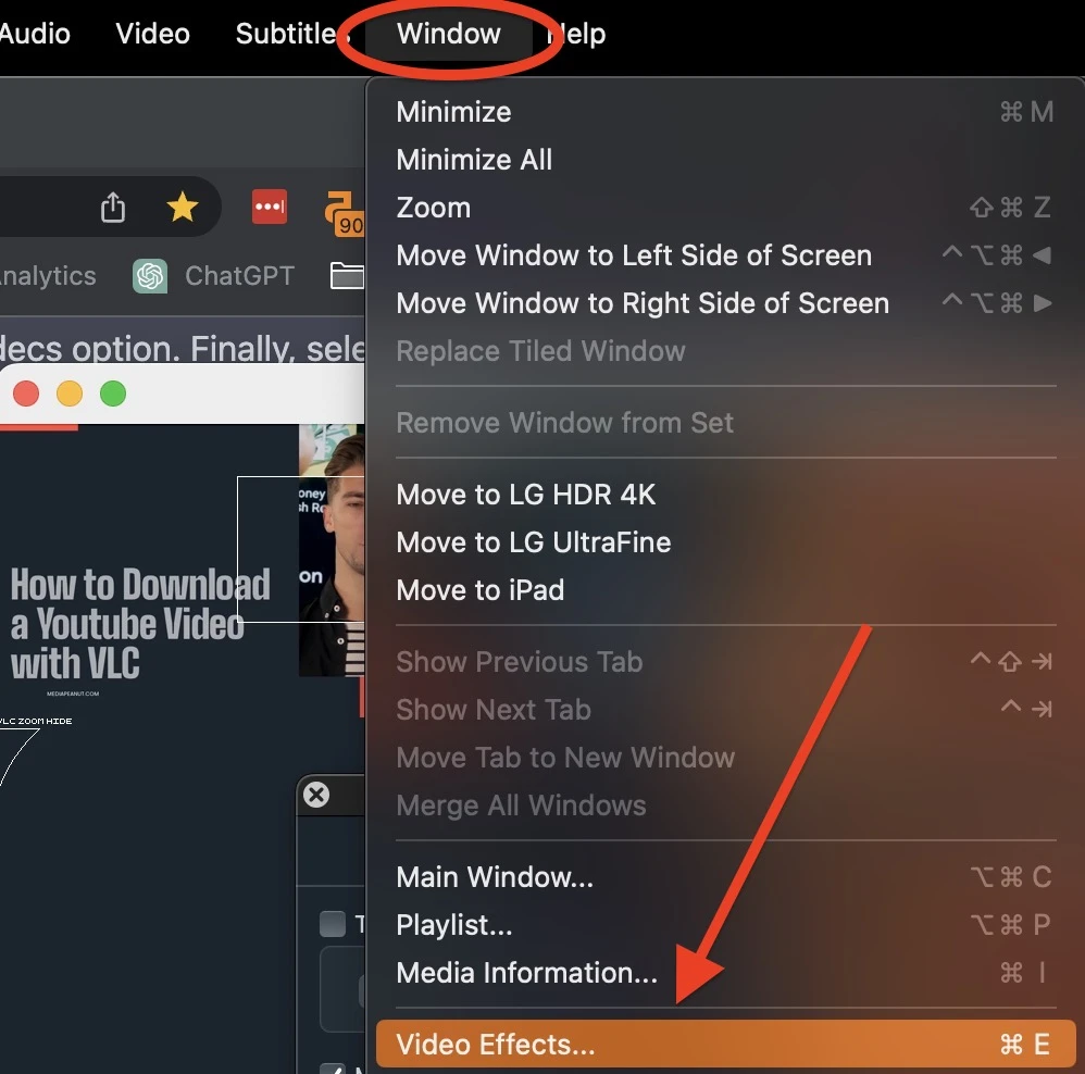 Step 1 launch vlc and go to window option