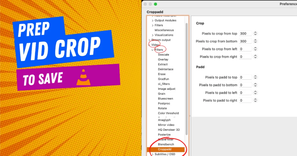 Step 2. Prepare your Cropped video for saving via Videos Filters CropAdd