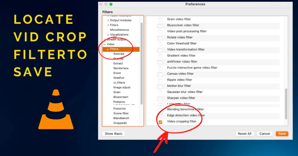 Step 3 To save the cropped video on Mac Go to Video cropping filter under Videos Filters Video cropping feature